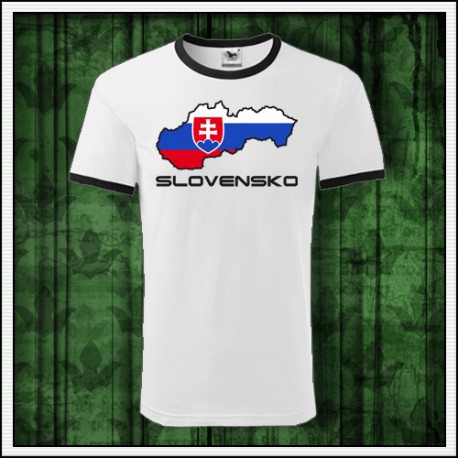 Unisex dvojfarebné tričko Slovenský znak v mape