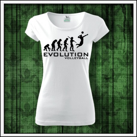 Vtipné dámske tričko Evolution Volleyball