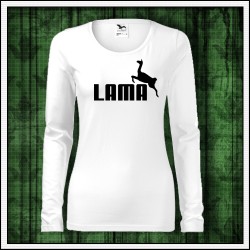 Vtipné dámske dlhorukávové tričká Lama