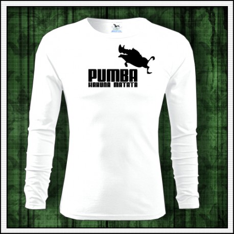 darček na Vianoce vtipné pánske dlhorukávové tričko Pumba hakuna matata