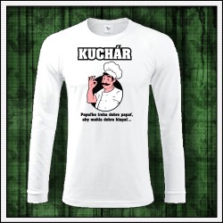 Vtipné pánske 180 g. dlhorukávové tričká Kuchár