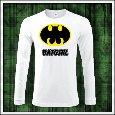 Vtipné pánske dlhorukávové tričko Batgirl