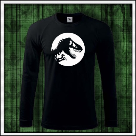 Pánske svietiace tričko s dlhým rukávom s potlačou Dinosaurus