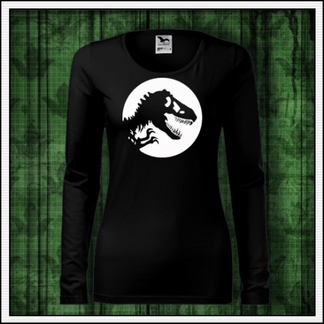Dámske dlhorukávové svietiace tričko s obrázkom Dinosaura