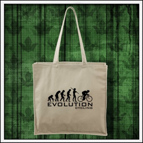 Vtipná taška Evolution Cycling, evolucia cyklistiky