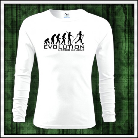 Vtipné pánske dlhorukávové tričko Evolution Nordic Walking