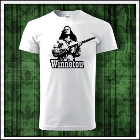 Unisex retro tričko Winnetou s puškou