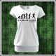 Vtipné dámske tričko s patentom Evolúcia behania