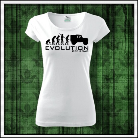 Vtipné dámske tričko Evolution Off Road