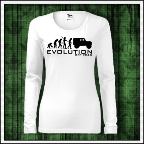 Vtipné dámske dlhorukávové tričko Evolution Off Road