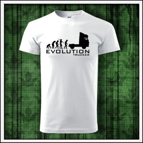 Vtipné unisex tričko Evolution Trucker, darček pre kamionistu