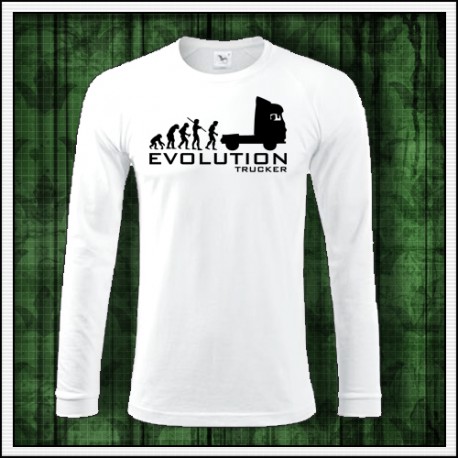 Vtipné pánske dlhorukávové tričko Evolution Trucker