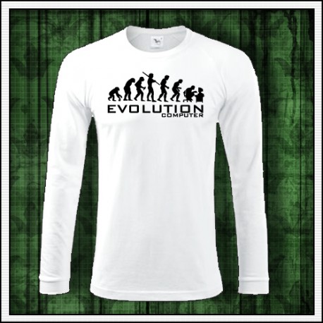 Vtipné pánske dlhorukávové tričko Evolution Computer