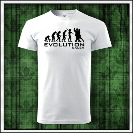 Vtipné unisex tričko Evolution Salsa, darček pre tanečníka