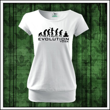 Vtipné dámske tričko s patentom Evolution Yoga