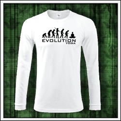Vtipné pánske dlhorukávové tričko Evolution Yoga