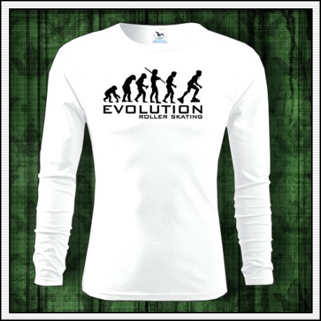 Vtipné pánske dlhorukávové tričko evolucia korculovania