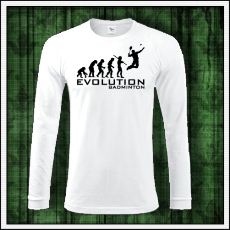 Vtipné pánske dlhorukávové tričko Evolution Badminton