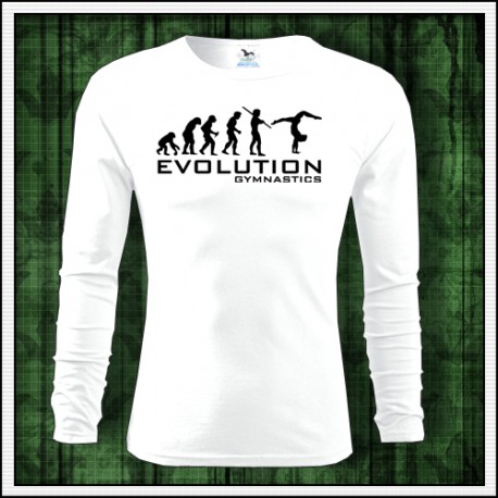Vtipné pánske dlhorukávové tričko Evolúcia gymnastiky