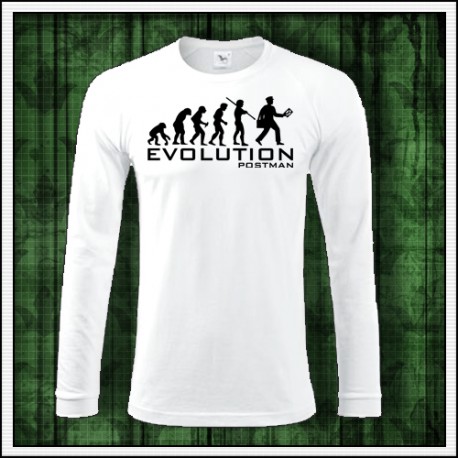 Vtipné pánske dlhorukávové tričko Evolúcia poštára