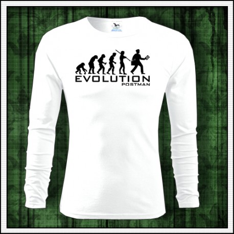 Vtipné pánske dlhorukávové poštárske tričko Evolution Postman