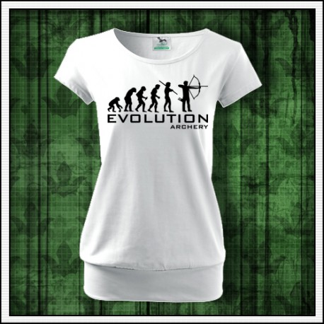 Vtipné dámske lukostrelecké tričko s patentom Evolution Archery
