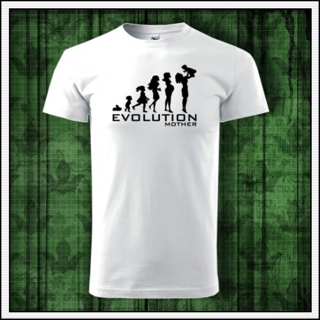 Vtipné unisex tričko Evolution Mother, darček na deň matiek