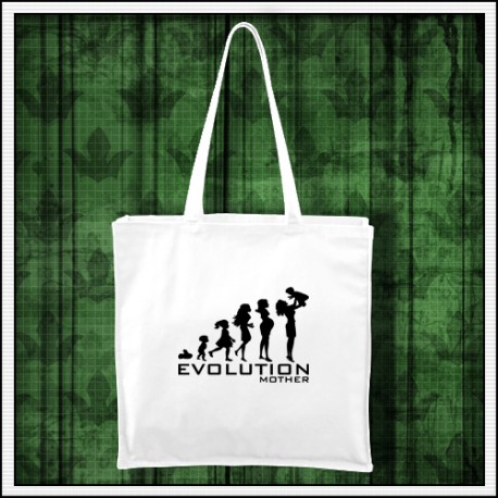 Vtipná taška Evolucia mamy, vianočný darček pre maminku