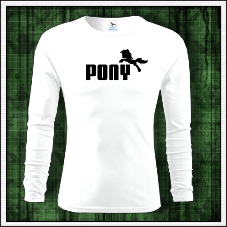 Vtipné detské dlhorukávové tričko Pony, vtipný vianočný darček