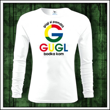 Vtipné pánske dlhorukávové tričko Gugl bodka kom