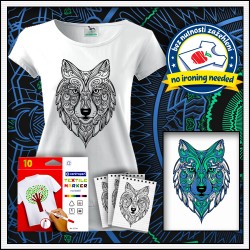 Vyfarbovacie antistresové tričko s patentom Vlk