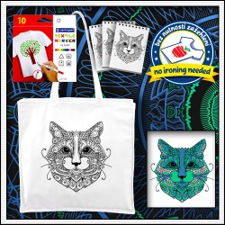 Vyfarbovacia antistresová taška omaľovánka mandala Mačka