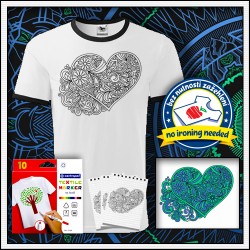 Antistresové unisex dvojfarebné tričko s omaľovánkou na tričku Srdce