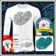 Vyfarbovacie antistresové pánske dlhorukávové tričko vymalovánka Srdce
