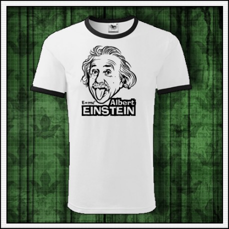Unisex dvojfarebné retro tričko Albert Einstein