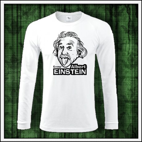 Pánske dlhorukávové retro tričko Albert Einstein