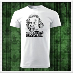 Detské retro biele tričko Albert Einstein