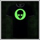 Unisex dvojfarebné tričko s fosforovou potlačou Alien