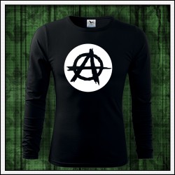 Pánske dlhorukávové tričko svietiaca potlač Anarchy