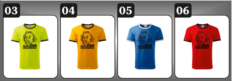 retro dvojfarebné tričko Albert Einstein