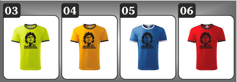 dvojfarebné tričko pre futbalistu Diego Armando Maradona